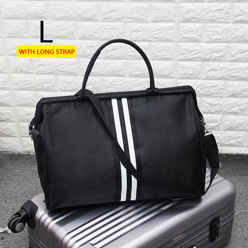 Women Overnight Weekend Fitness Bag Ladies Stripe Yaga Big Travel Bag Light Men Foldable Outdoor Bags Korean 2022 XA37WB