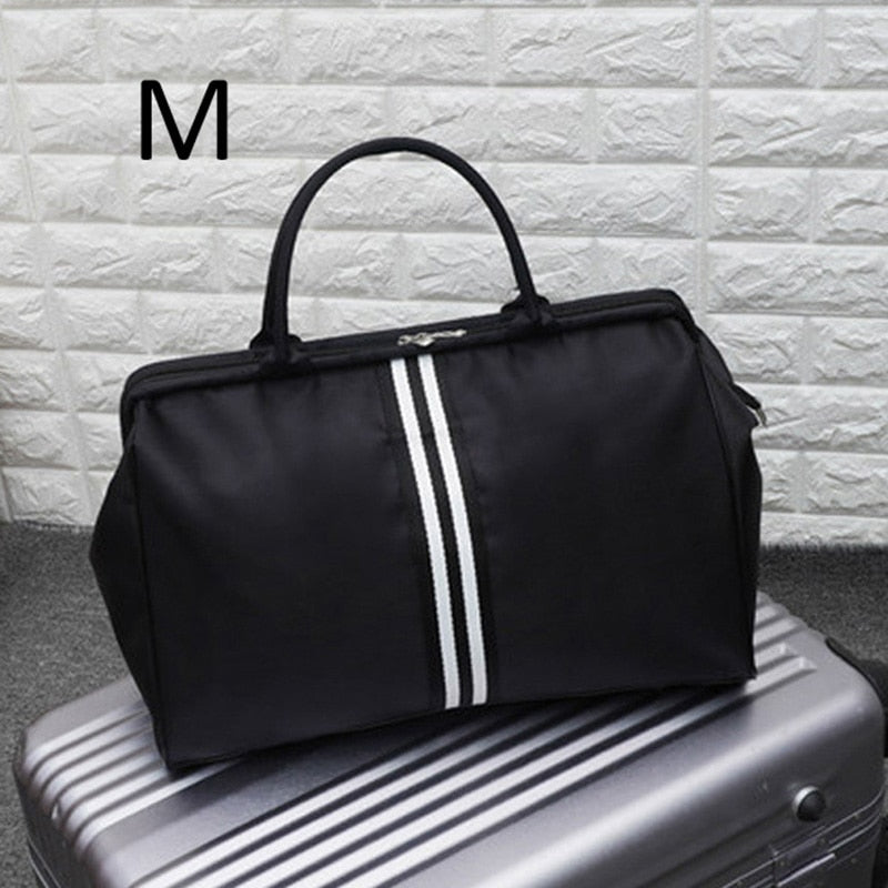 Women Overnight Weekend Fitness Bag Ladies Stripe Yaga Big Travel Bag Light Men Foldable Outdoor Bags Korean 2022 XA37WB