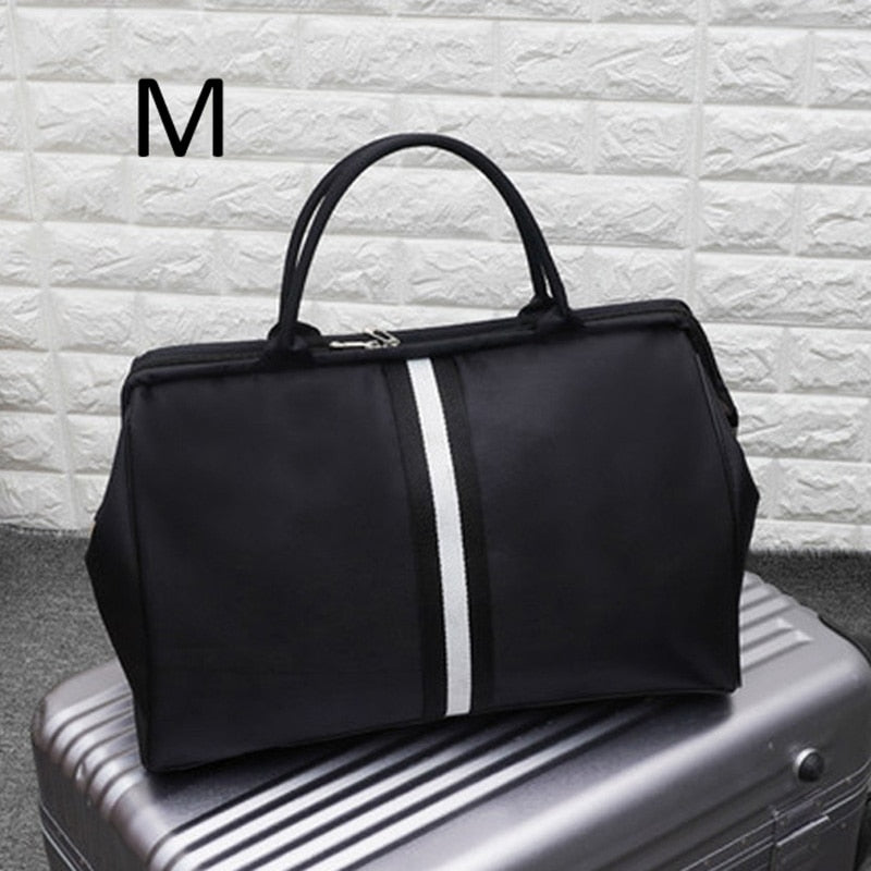 Women Overnight Weekend Fitness Bag Ladies Stripe Yaga Big Travel Bag Light Men Foldable Outdoor Bags Korean 2022 XA37WB