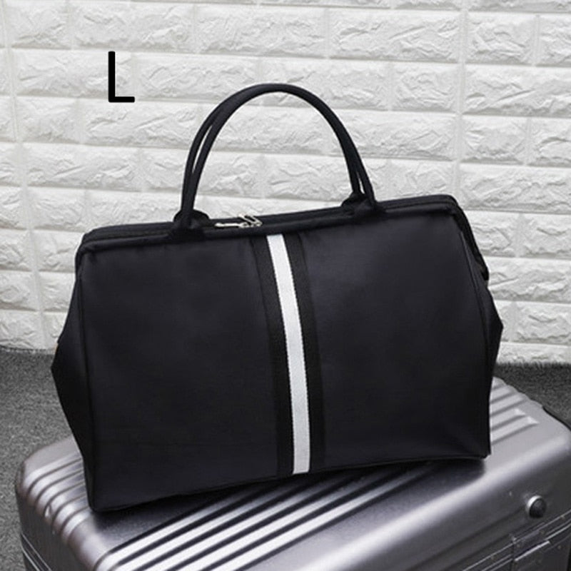 Women Overnight Weekend Fitness Bag Ladies Stripe Yaga Big Travel Bag Light Men Foldable Outdoor Bags Korean 2022 XA37WB