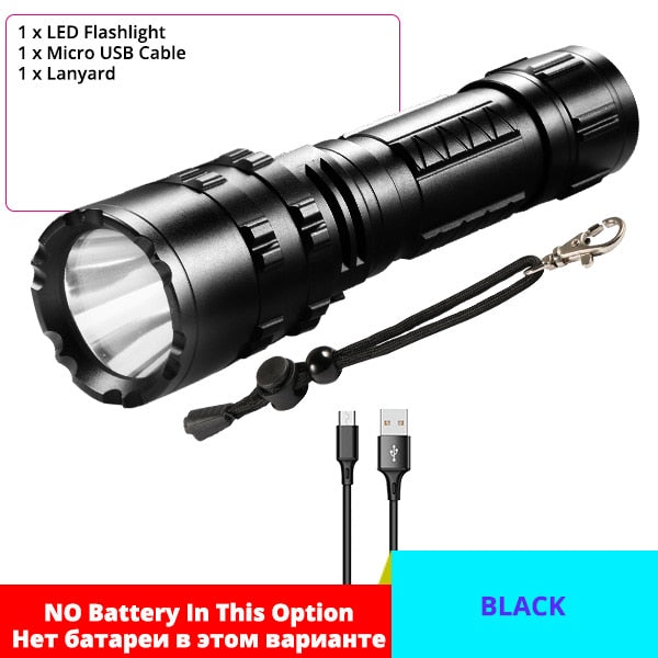 High Power XHP50.2 LED Flashlight Hunting Military Tactical Flash Light L2 Waterproof 18650 Torch 500M USB Lanterna Self Defence