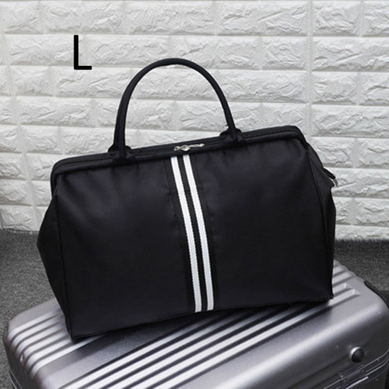 Women Overnight Weekend Fitness Bag Ladies Stripe Yaga Big Travel Bag Light Men Foldable Outdoor Bags Korean 2022 XA37WB