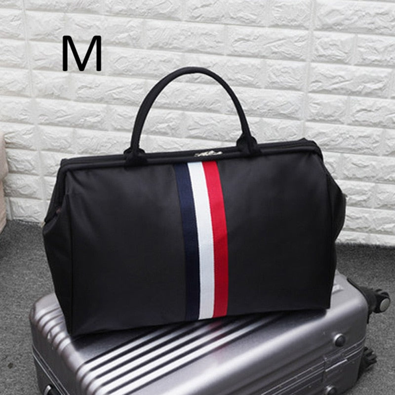 Women Overnight Weekend Fitness Bag Ladies Stripe Yaga Big Travel Bag Light Men Foldable Outdoor Bags Korean 2022 XA37WB